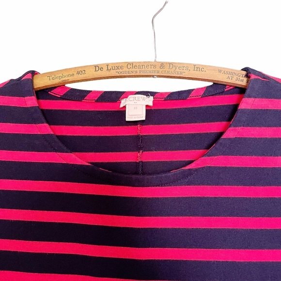 J. Crew Peplum Top Striped Short Sleeve Red & Blue Shirt Size XS Nautical Preppy - Picture 5 of 8